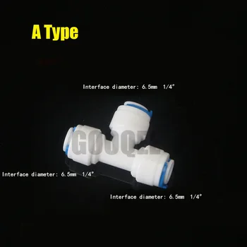

Reverse Osmosis Aquarium Quick Fitting 1/4" 3/8" OD Hose Equal Connection Tee RO Water Plastic Pipe Coupling Connector