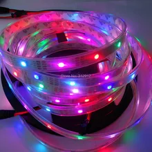 5M DC5V 30leds/m APA-102C addressable led pixel strip;WHITE PCB;30pixels/m;IP66;waterproof in silico tube;