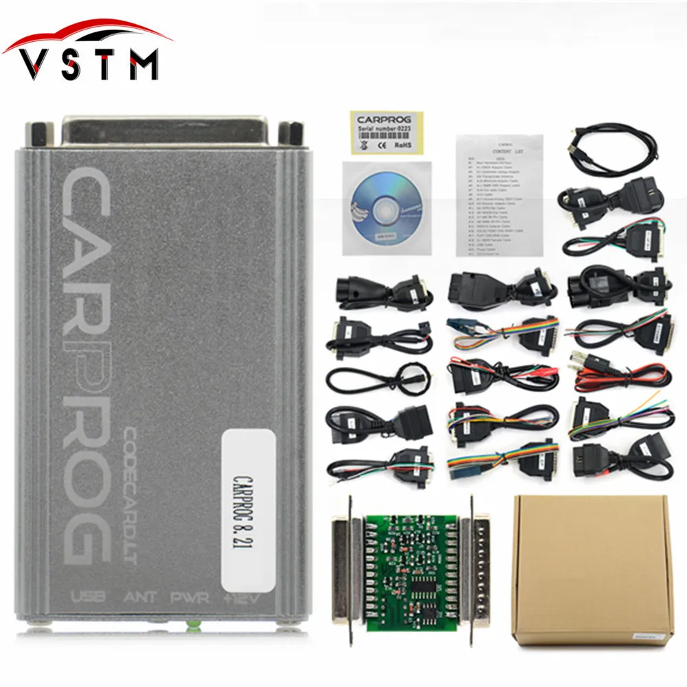 

Carprog V8.21/V10.05 Online Programmer Software Full Activated Full Set With 21 Adapters Car Prog 8.21 Pro ECU Programmer