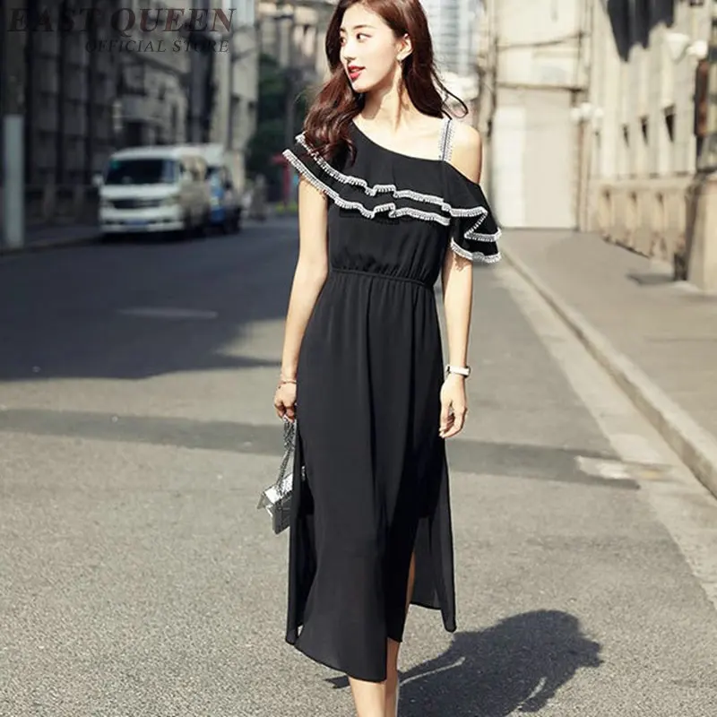 summer sundresses women elegant sexy slash neck one spagetti strap ...