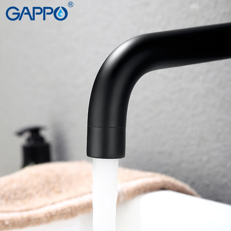 Billig GAPPO becken Armaturen schwarz bad wasser mischbatterien bad wasserfall wasserhähne bad wasser wasserhahn wand montiert