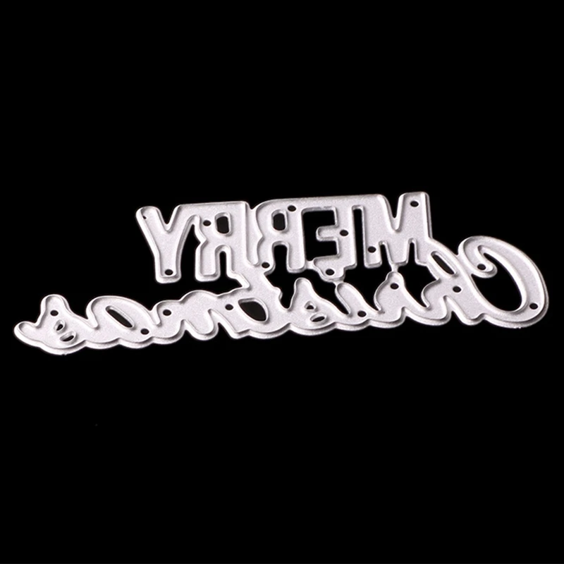 

Merry Christmas Words Metal Cutting Dies Stencil For Diy Scrapbooking Photo Album Embossing Paper Cards Making Decorative Crafts