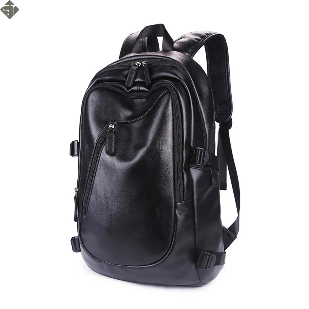 

Fashion Brand Men Backpack Leather Male Functional bags Men Waterproof backpack PU big capacity Men Bag School Bags For Teenager