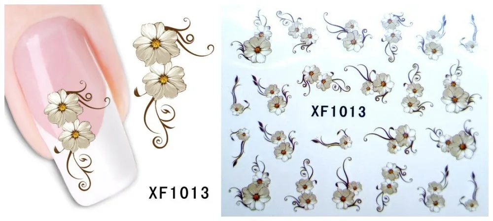 FWC 60 листов цветок DIY наклейки для ногтей искусство переводные наклейки для маникюра салон