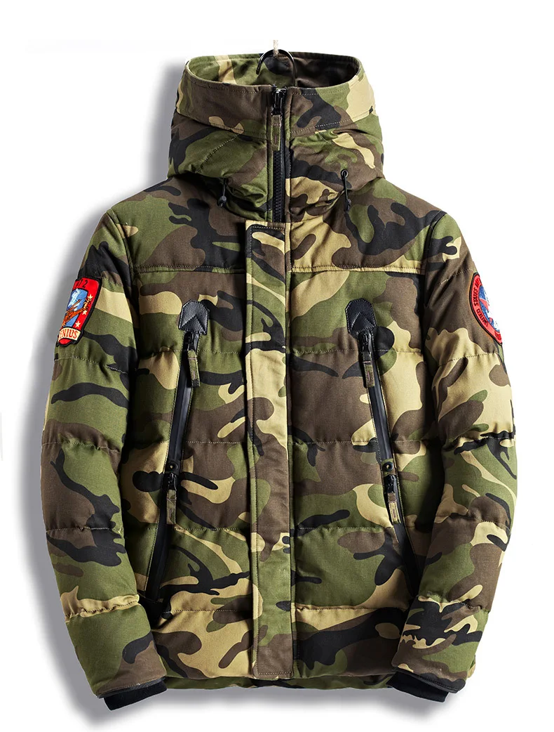 Прямая для мужчин модные камуфляжные парки длинные повседневное зимняя куртка Военная Униформа Тактический пальт