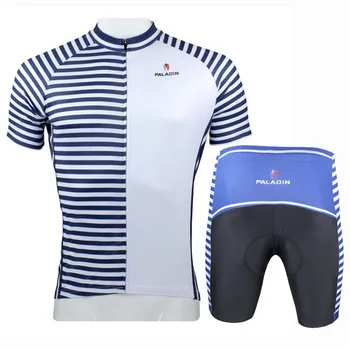 

ILPALADINO Mens Cycling Jersey MTB Bike Riding Cycling Clothing Blue And White Stripes Naval Sailor Wind Bicycle