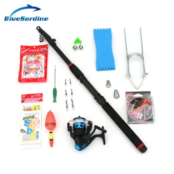 

BlueSardine Fishing Rods Set 2.7m Fishing Tackle Set with 13 Accessories Rods Line Reel Hooks Rod Holder Floats Sea Bells