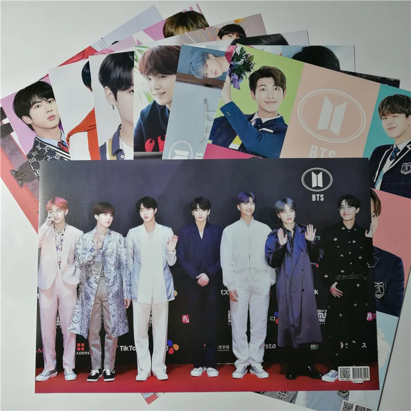 8*(42x29 см) Новые Bangtan Плакаты для мальчиков наклейки на стену подарок KPOP