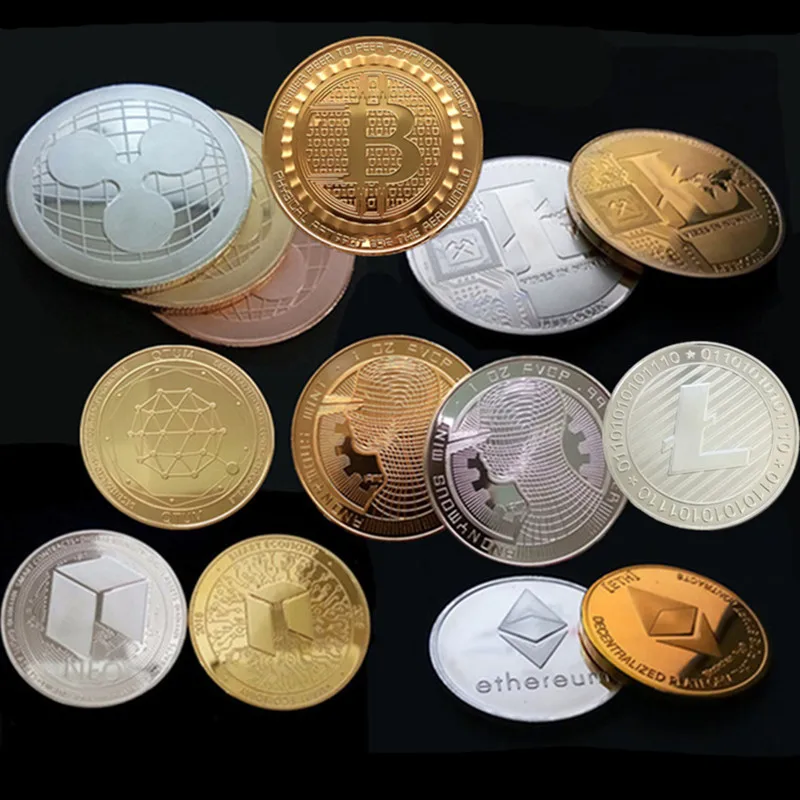 Gold Plated Virtual metal commemorative coin Bitcoins Souvenir art collectible business gift holiday decoration gift Antique Im