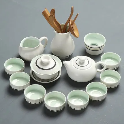 Крышка чайника чаша Gaiwan чайная чашка чайная мойка чайная церемония для дома Белоснежка Celadon керамическая полный набор чайный набор кунг-фу
