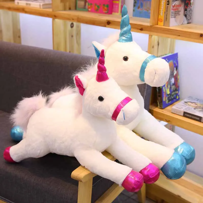 

1pc 28/40cm 4 Patterns Stuffed Unicorn doll Colorful unicorn plush pillow Filled cartoon pony cushions Birthday Present For Kids