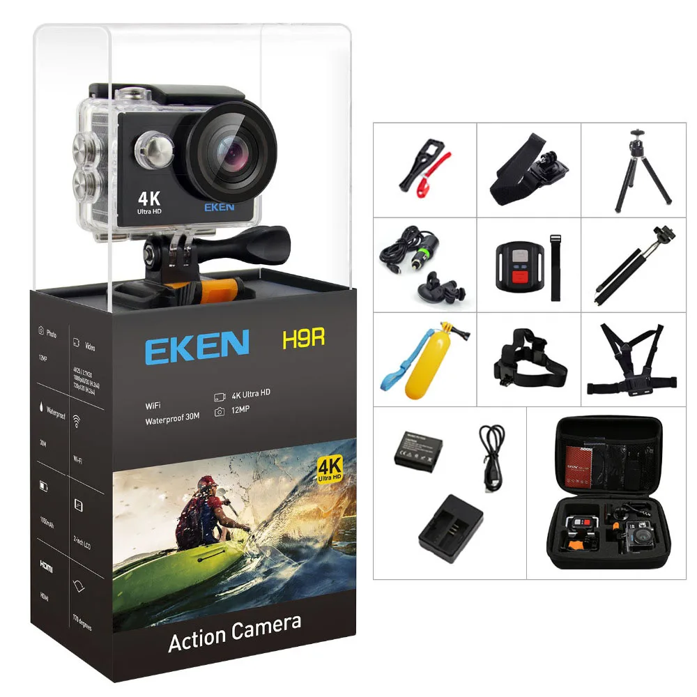 מצלמת וידאו ספורט ואקשן Original EKEN H9/H9R Action Camera 4K Ultra