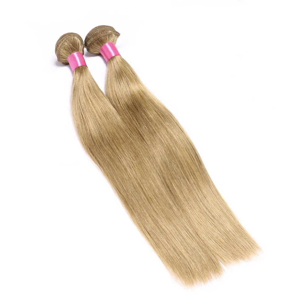 CHLOE волос Цвет 27 Мёд блондинка бразильский прямые волосы человеческих волос Связки 10-26 дюймов-Remy цельнокроеное платье