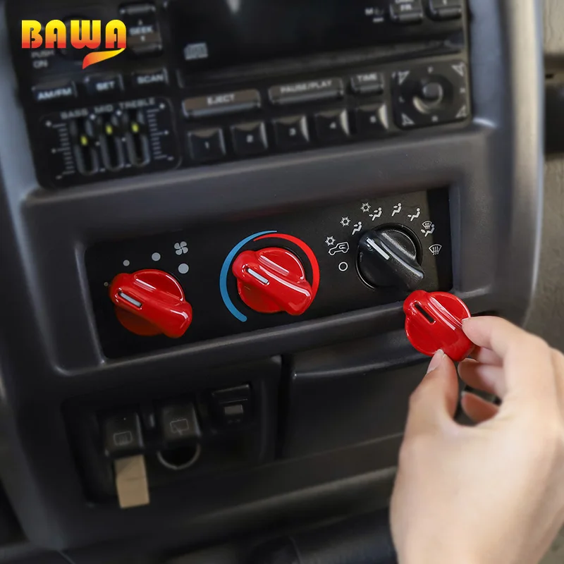Внутренние молдинги BAWA для Jeep Wrangler TJ 1997 2006 ручка переключателя кондиционера
