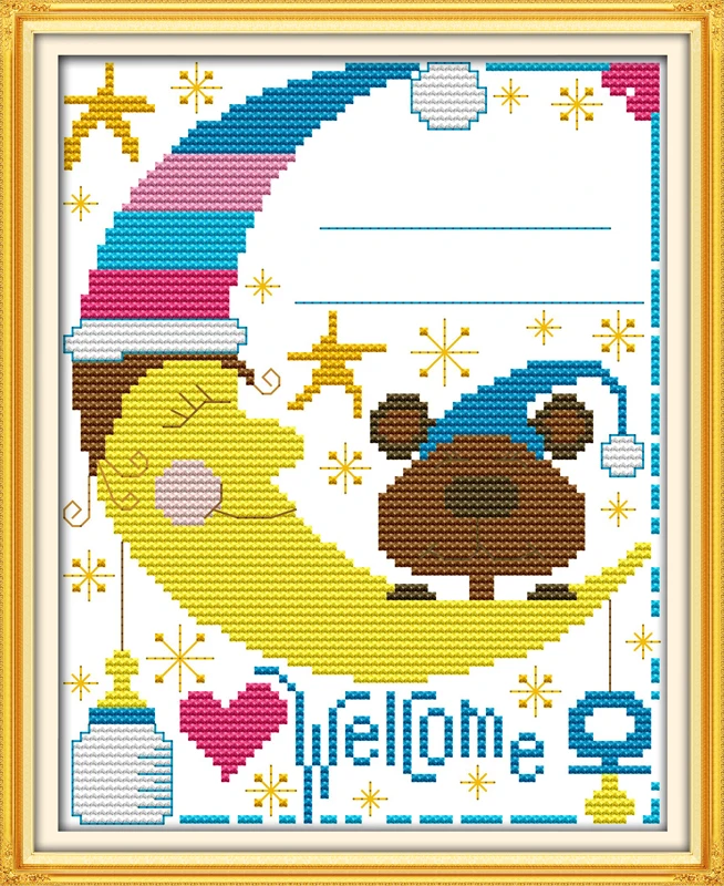 Набор для вышивки крестиком медведя ребенка 14ct 11ct|handmade needlework|embroidery diycross stitch kits |