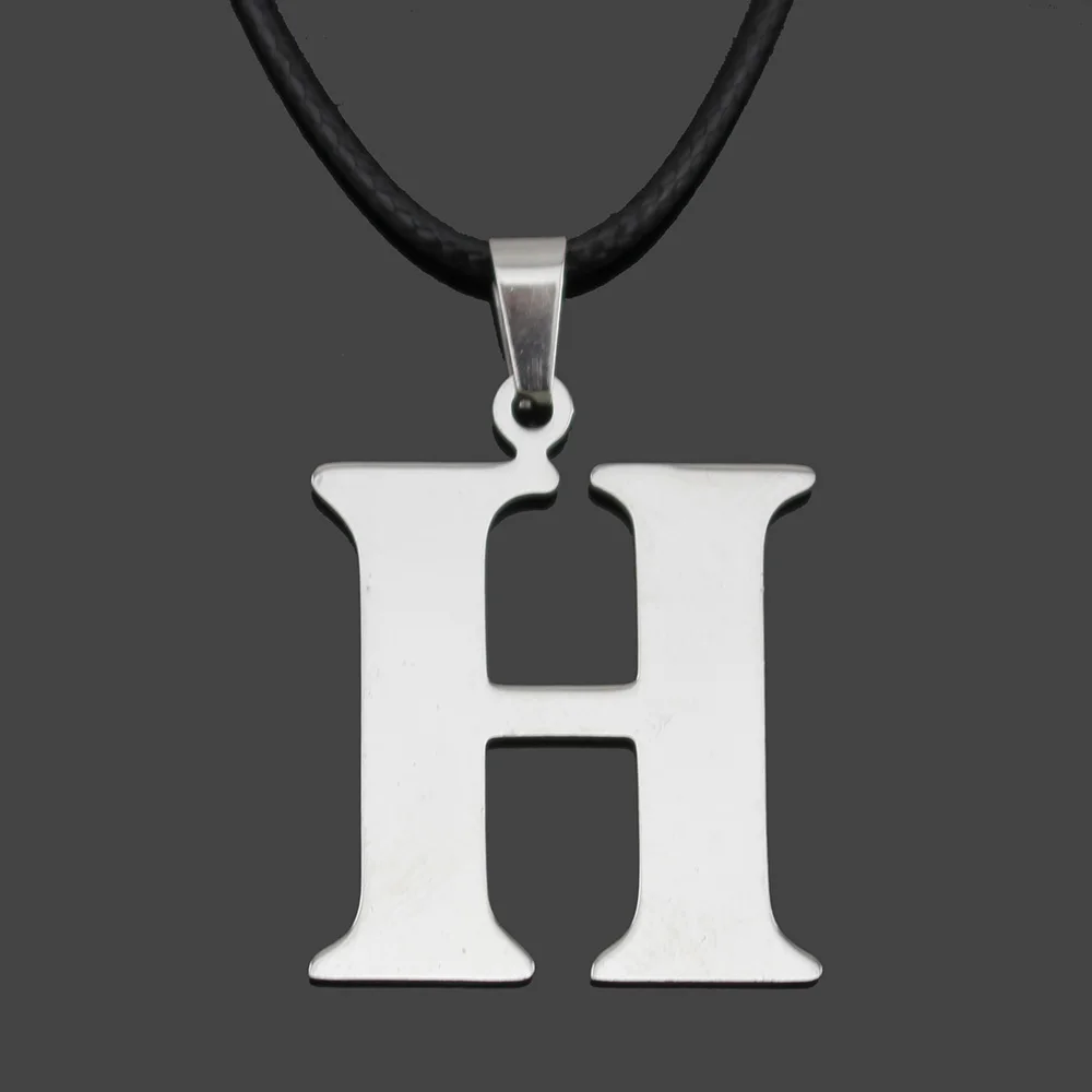 H Hapiship, Топ Мода, нержавеющая сталь, для женщин/мужчин, для влюбленных, ювелирное изделие, Буква A~ Z, подвеска, 17 дюймов, короткое ожерелье, Прямая поставка, SSZM - Окраска металла: H