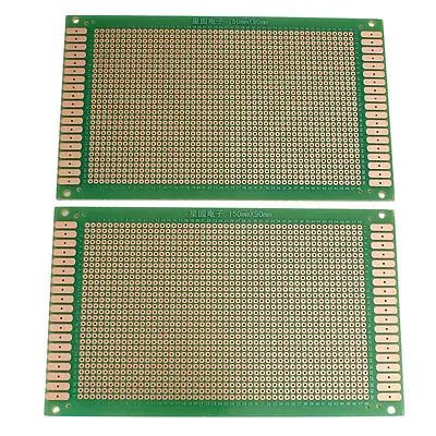 

2 Pcs Prototyping Single Side PCB Board Stripboard Green 15x9cm