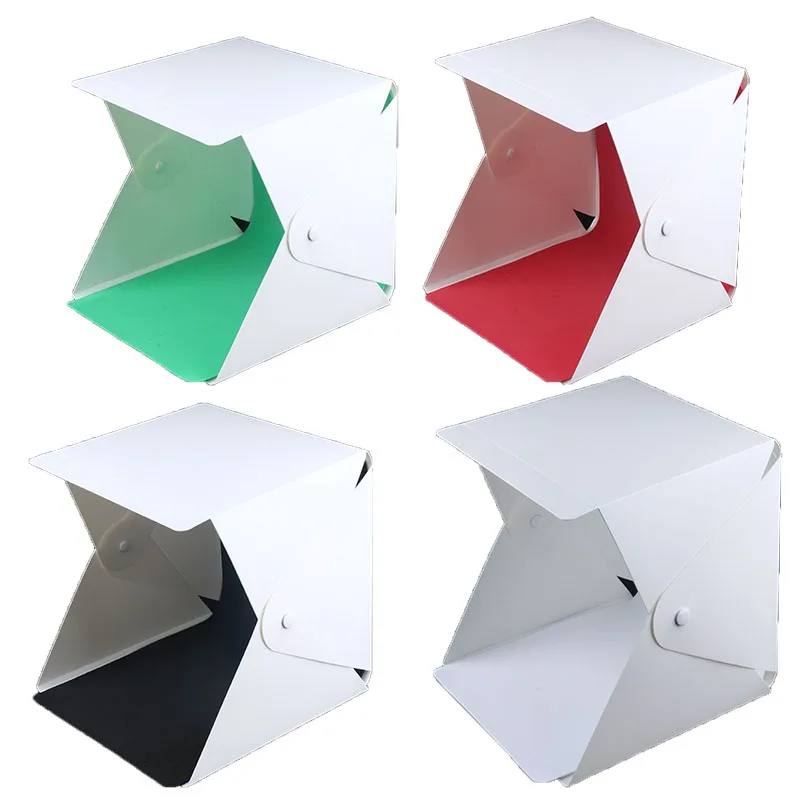 40cm Mini Folding Photography Stutio LED Light Softbox Portable Desktop Soft box Switch USB Cable 4 color Background Accessories