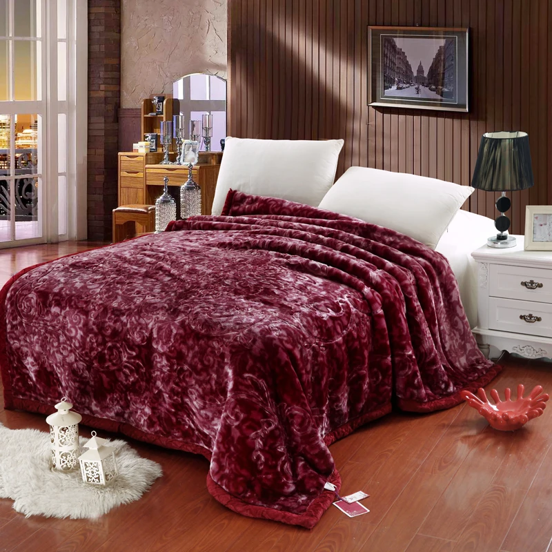 5kg heavy thick blanket 3d carved double layer thickening raschel