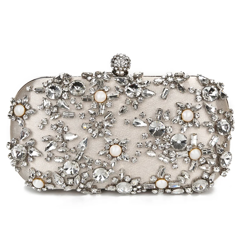 Luxy Moon Apricot Satin Clutches Evening Bags Front View