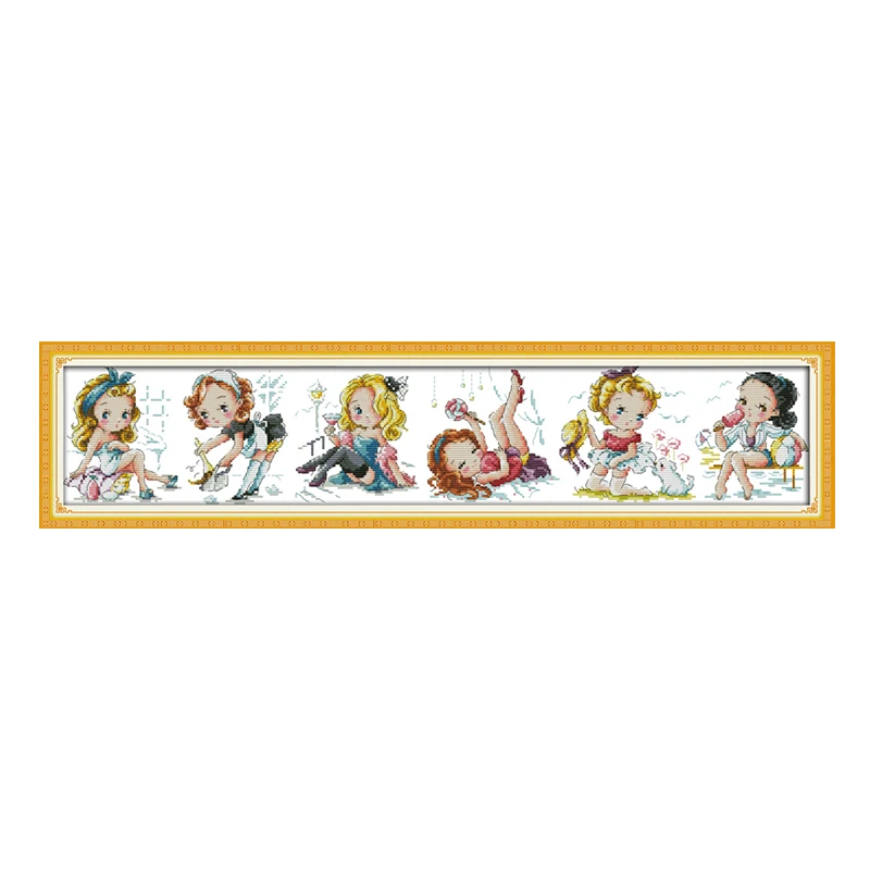 

JoySunday chinese crossstitch kit hundred changes girl DMC14CT11CT needlework livingroom bedroom baby room painting wholesale