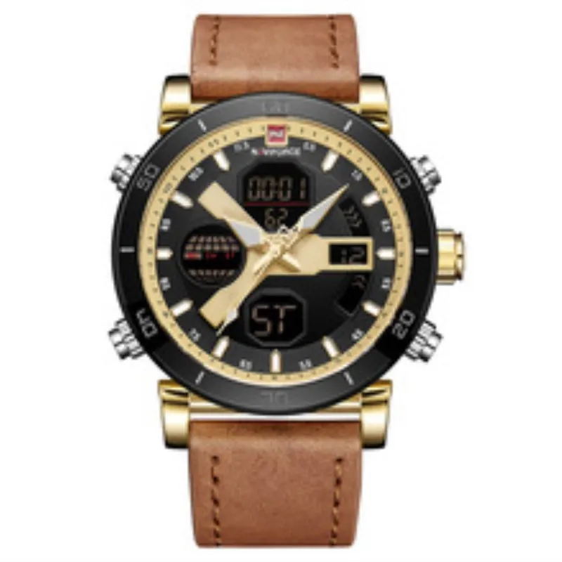 

New Watch Men Sport Mens Watches Top Brand Luxury Military Army Leather Band Analog LED Digit Quartz Watch Male Clock NAVIFORCE