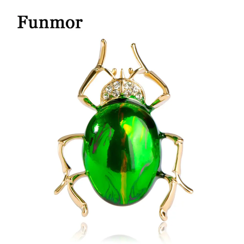 

Green Enamel Insect Brooches For Women Kids Cardigan Shirt Accessories Collar Clip Gift Vivid Beetle Shape Brooch Pins Joyeria