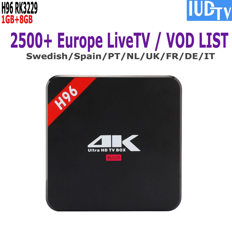 

Cheap Arabic IPTV Set Top Box H96 Swedish French Dutch Spain 4K HD TV Box Poland Portugal Greek Indian Turkey IPTV Boxes IUDTV