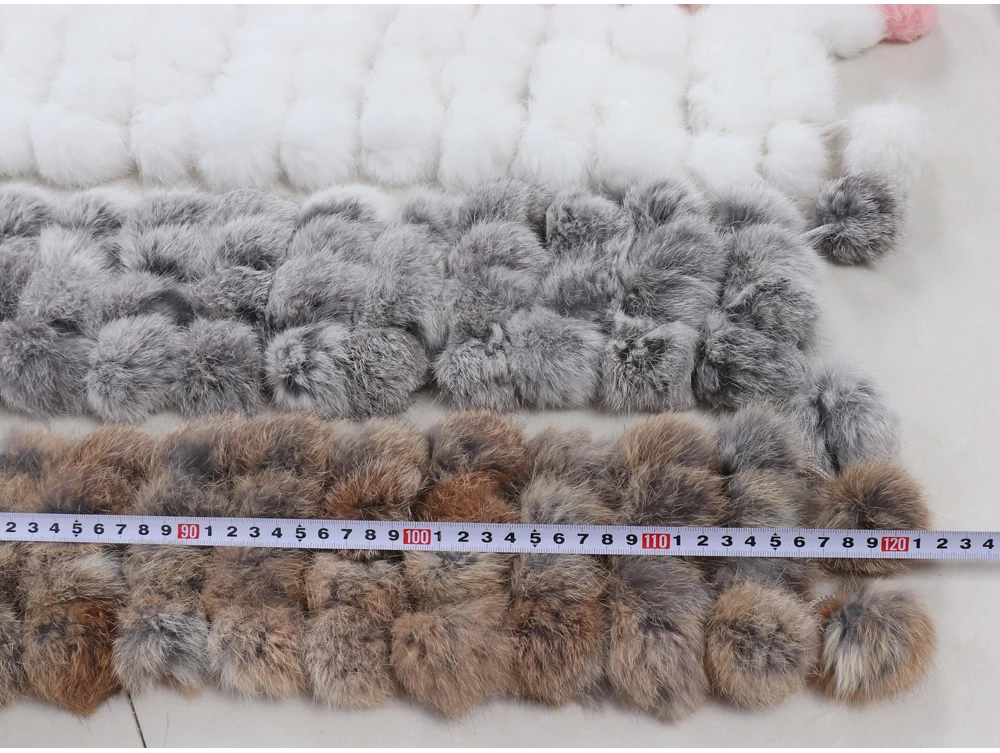 New Winter Women Real Rabbit Fur Scarf Natural Warm Rabbit Fur Muffler Girl Fashion Knitted Genuine Rabbit Fur Scarves