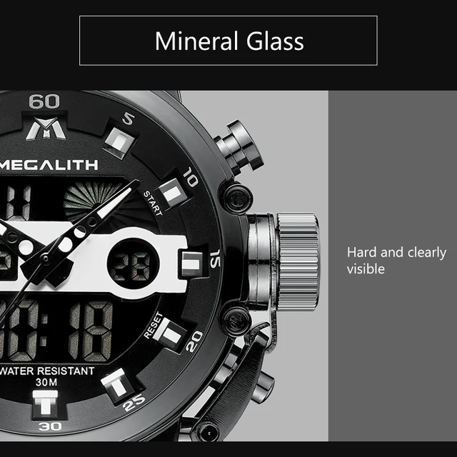 MEGALITH mężczyźni Sport zegar Dropshipping Luminous wodoodporny zegarek kwarcowy mężczyźni wielofunkcyjny chronograf zegarek na rękę cena hurtowa tanie i dobre opinie Podwójny Wyświetlacz Klamra 3Bar Stop 22 5 cm 13mm 22mm Okrągły Kwarcowe Zegarki Na Rękę Aksamitne Skóra Alarm Wyświetlacz led MEGALITH mężczyźni Sport zegar Dropshipping Luminous wodoodporny zegarek kwarcowy mężczyźni wielofunkcyjny chronograf zegarek na rękę cena hurtowa tanie i dobre opinie Podwójny Wyświetlacz Klamra 3Bar Stop 22 5 cm 13mm 22mm Okrągły Kwarcowe Zegarki Na Rękę Aksamitne Skóra Alarm Wyświetlacz led