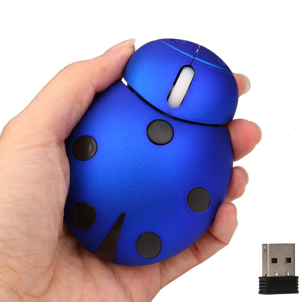 

2.4Ghz Beetle Wireless Usb Optional Mouse Cute LED MiceFor Laptop/Desktop/PC Gift 6A18 Drop Shipping