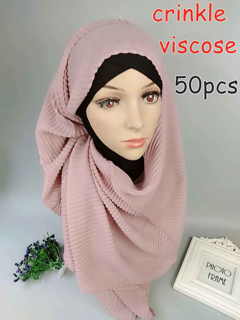 Warm Hijab Cloud Women's Shawl Viscose Premium Crinkle Muslim Islam Maxi Scarf E - Foto 6