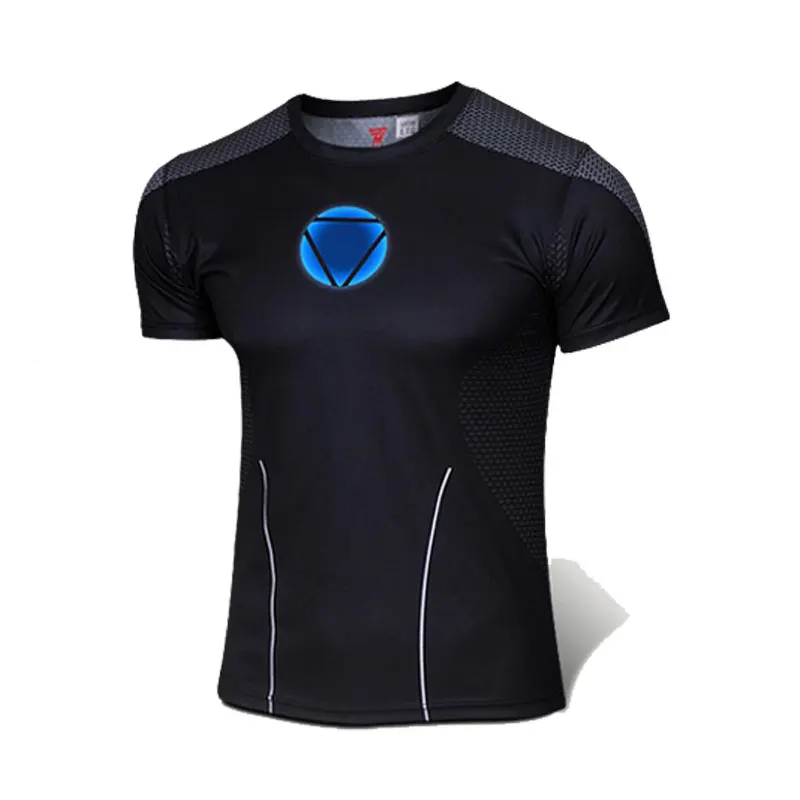 

High Quality NEW Marvel Iron Man Reactor costume Tshirt Men USA cycling clothing Super Hero Jersey sport short sleeves