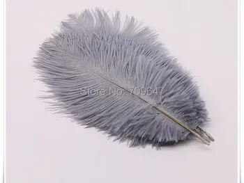 

Wholesale fluffy gray ostrich feather 25-30cm/10-12inches beautiful plumages diy jewelry material wedding decorations