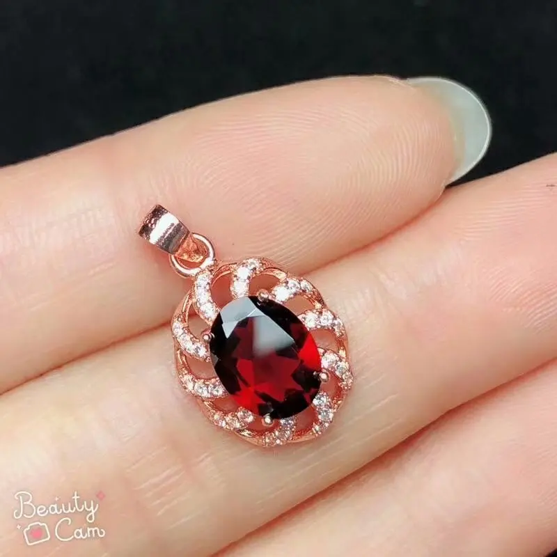 

SHILOVEM 925 silver natural garnet pendants send necklace classic wholesale Fine women gift 2018 new bz070901ags