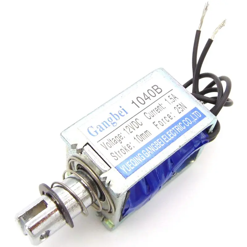 gangbei 1040B Wholesale DC12V 24V Force 25N travel 10mm Pull Type Linear Solenoid Electromagnet