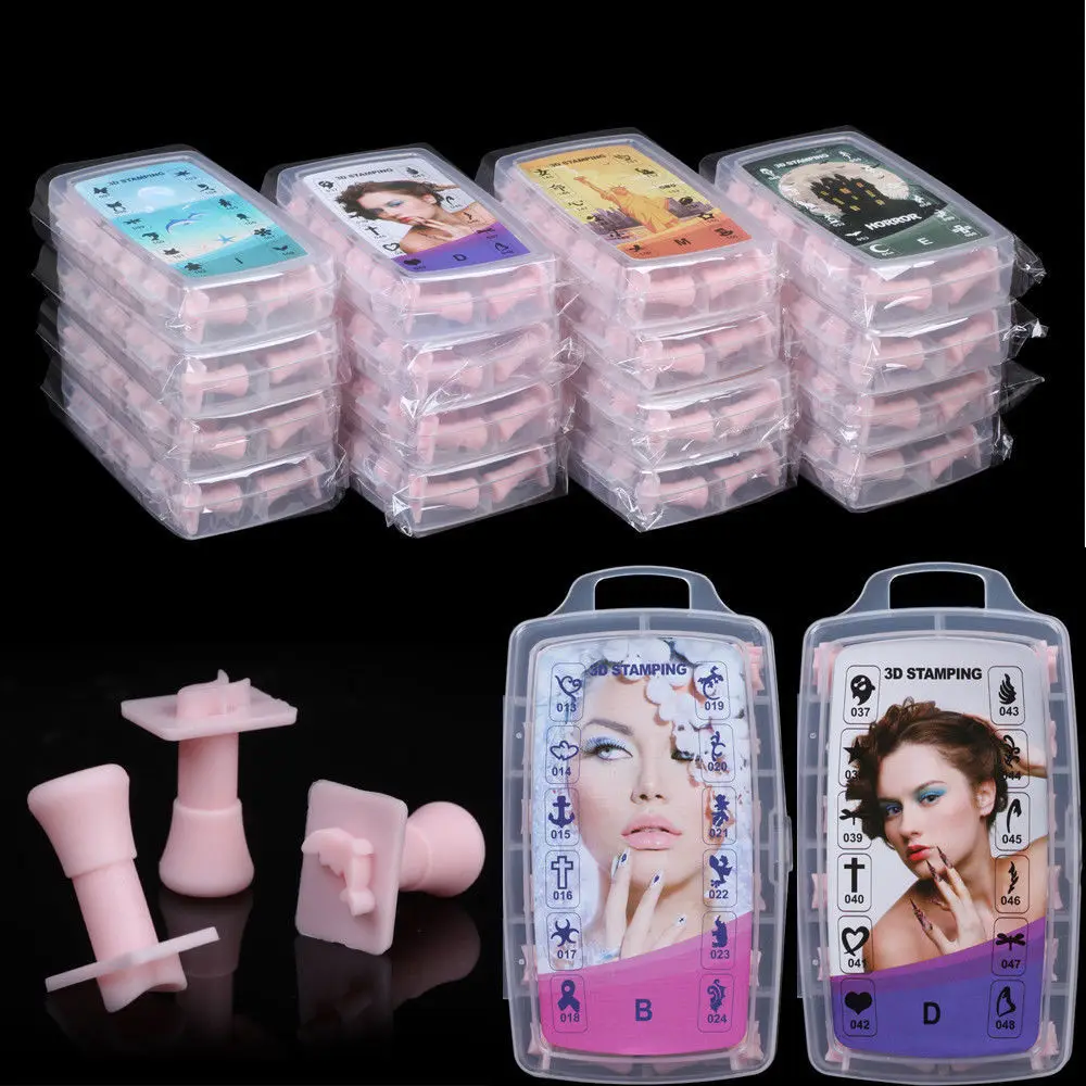 

Professional 3D Nail Art Stamping 192 PCs Multi Pattern Acrylic Gel Polish Printing Tool