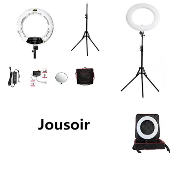 

white FD-480II 18" LED Ring Light Kit 480 LED Warm & Cold 2 color Adjustable Photographic Lighting+ stand (2M)+ Sof CD50