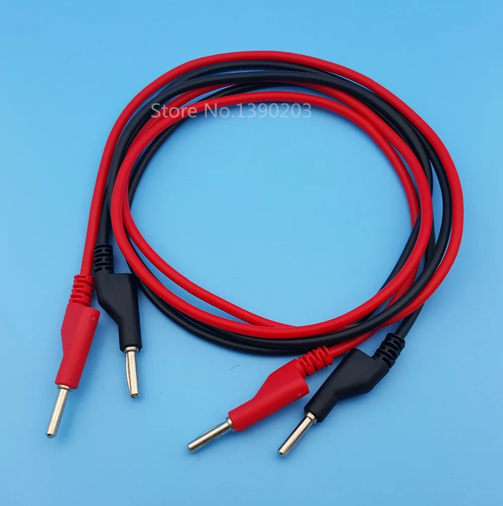 1Pair Double End 4mm Male Banana Plug Soft Silicone Test Cable