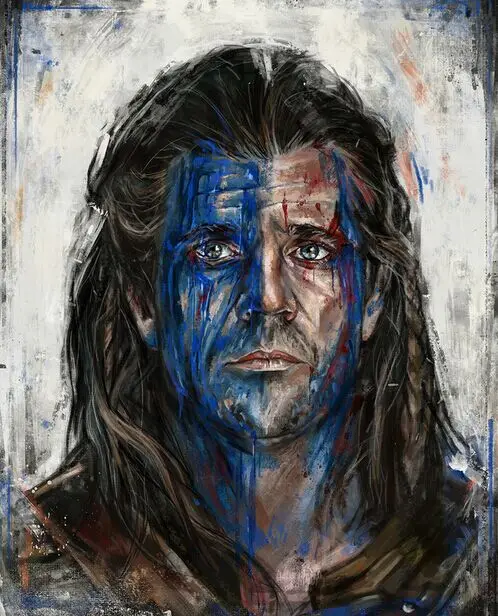 TOP abstract ART oil painting- Braveheart Mel Gibson art oil painting -100% hand painted 24x24 inch-free shipping TOP abstract ART oil painting- Braveheart Mel Gibson art oil painting -100% hand painted 24x24 inch-free shipping