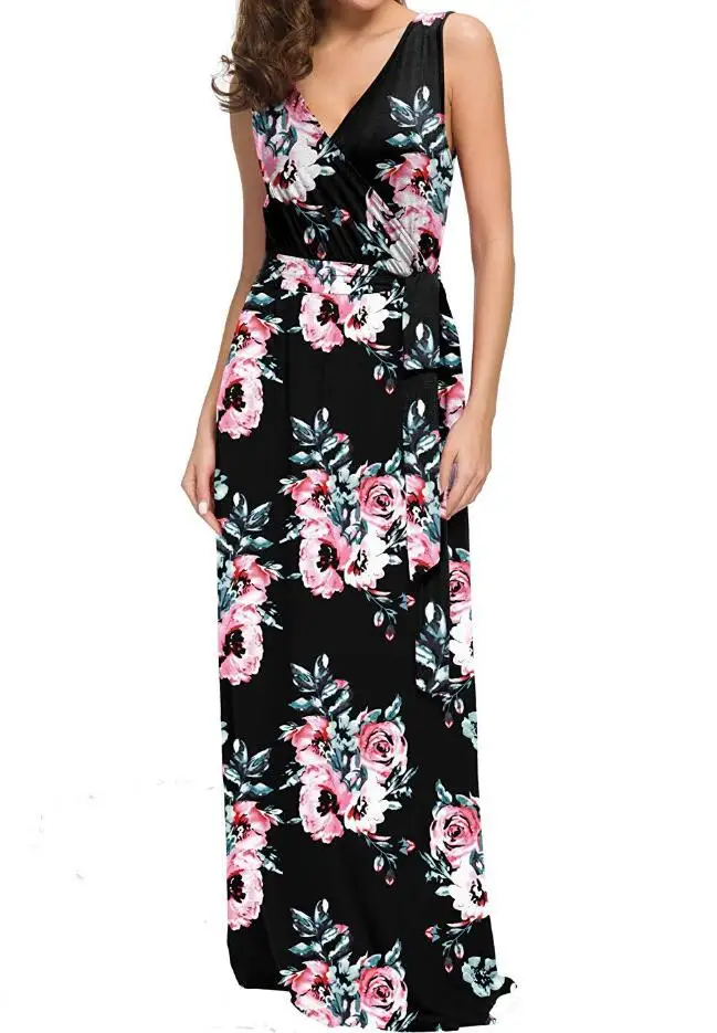 Женское летнее платье для беременных Boho Maxi вечернее платье без рукавов пляжные платья Сарафан цветочный летний femme vestidos