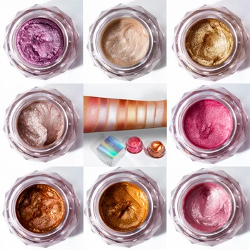

Pudaier 8 Colors Glitter Makeup Eye Shadow Easy to Wear Waterproof Shimmer Cosmetics Make Up Single Metallic Color Cosmetics
