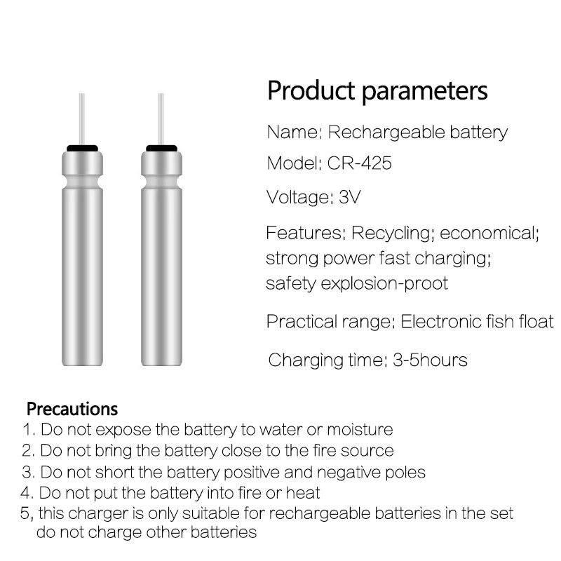 Аккумуляторная батарея CR425, набор USB, подходит для зарядных устройств, поплавок для ночной рыбалки, рыболовные аксессуары, снасти