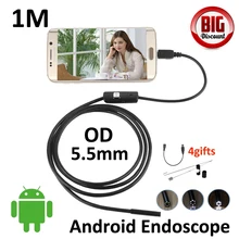 Hotsales 720P 5.5mm 1M Android USB Endoscope Camera Snake USB Tube Inspection Android OTG USB Borescope Android Pinhole Camera