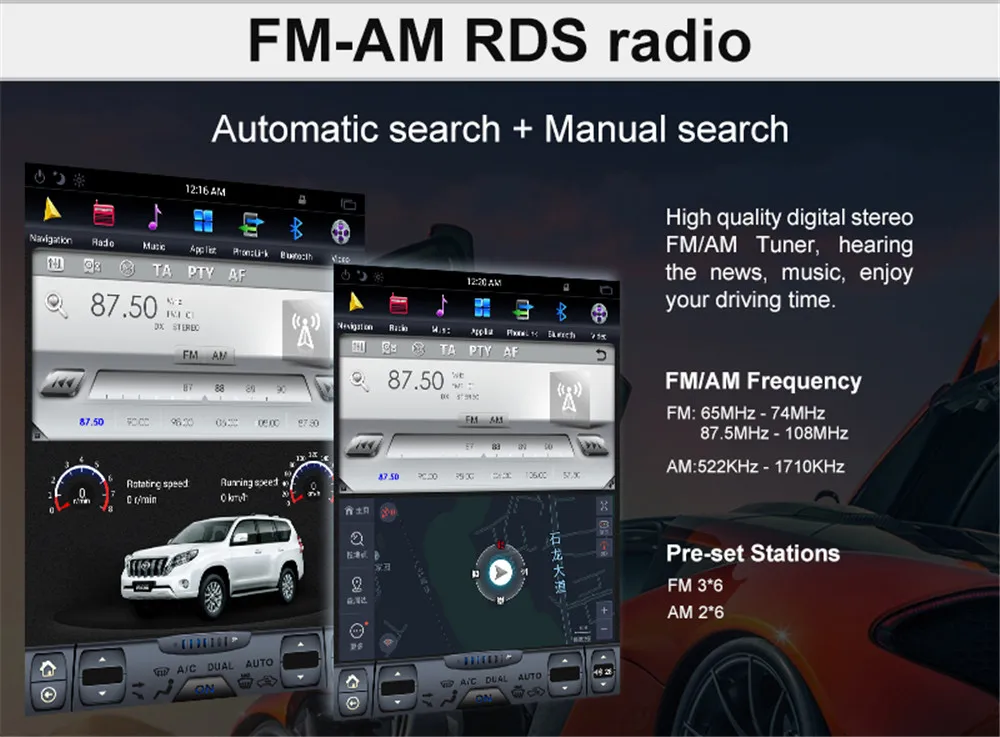 Aotsr Android 6,0 Тесла стиль автомобиля dvd-плеер gps навигации для Cadillac Escalade головное устройство мультимедийный радио din Wi-Fi стерео