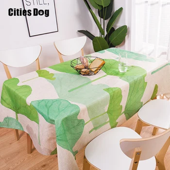 

Geometric love Printed Table Cloth Tropical Palm Leaf Tablecloth Exotic Restaurant Pastoral Style Decor Table Cover