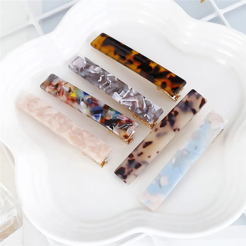 

Simple Leopard Acrylic Hair Clips Rectangle Shaped Hairpin For Women Girls Fashion Headwear Accessories Beauty styling tools
