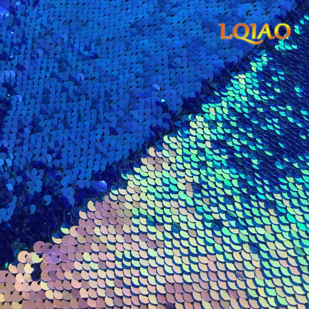 125*90CM Reversible Sequin Fabric By The Yard Mermaid Sequin Fabric for Dress/Bikini/Wedding
