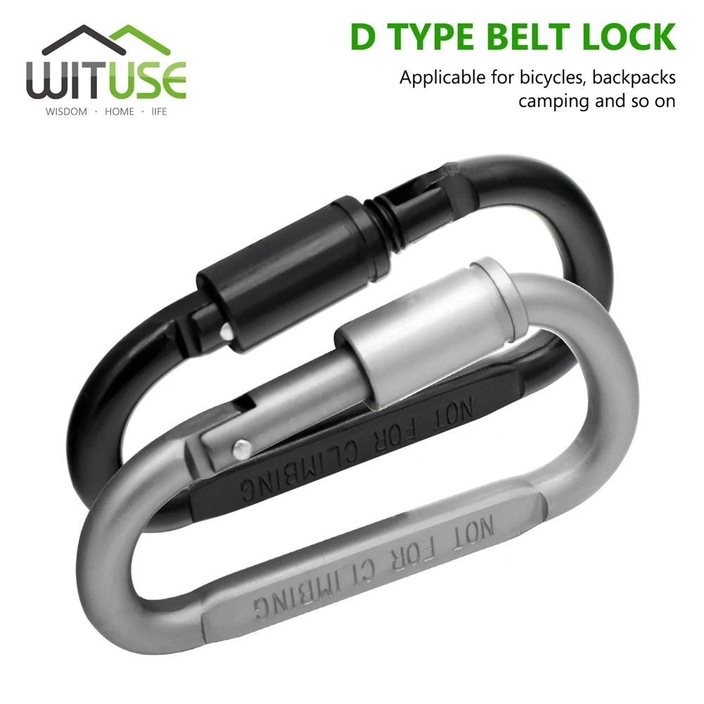 

3.3" Hooks Aluminum Alloy Carabiner Screw Lock Hooks D-Ring Key Chain Keychain Clip Hook Buckle Outdoor Shopping Tent Buckle