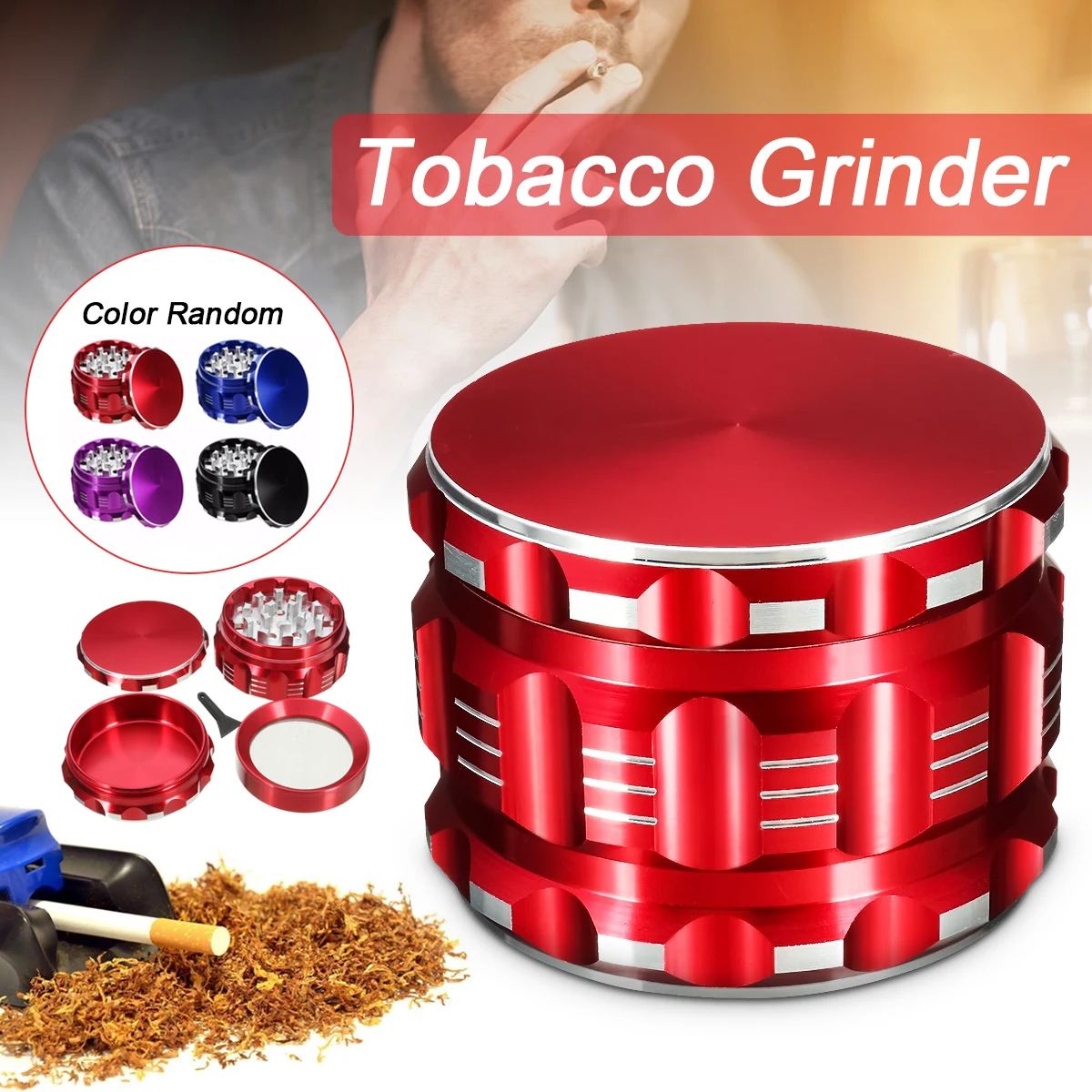 4 Layers Tobacco Spice Herb Grinder Chromium Hand Muller Crusher Drum 2